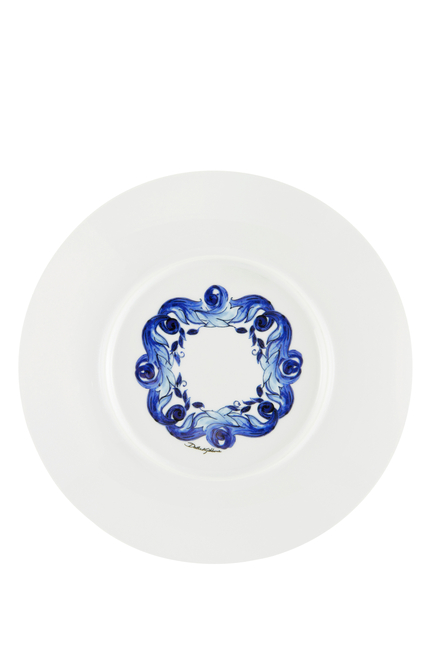 Blu Mediterraneo Fiore Foglie Service Plate